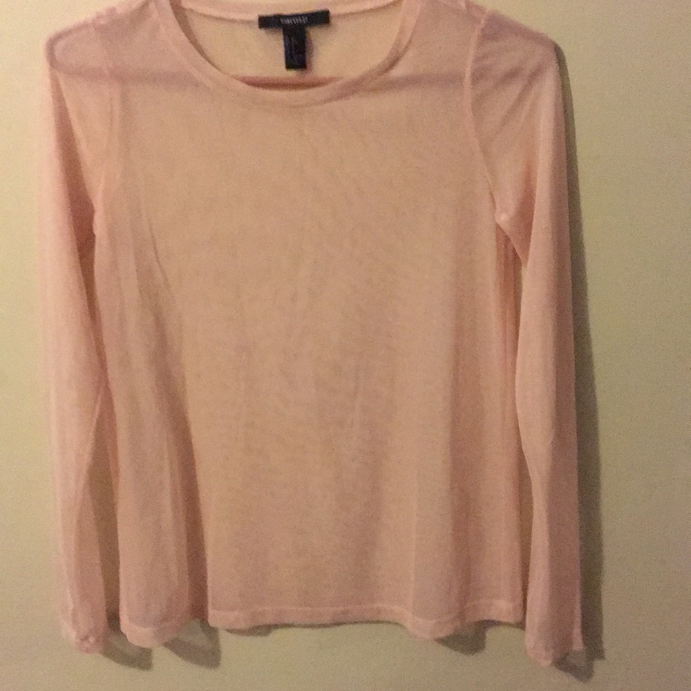 Pink sheer long sleeved shirt